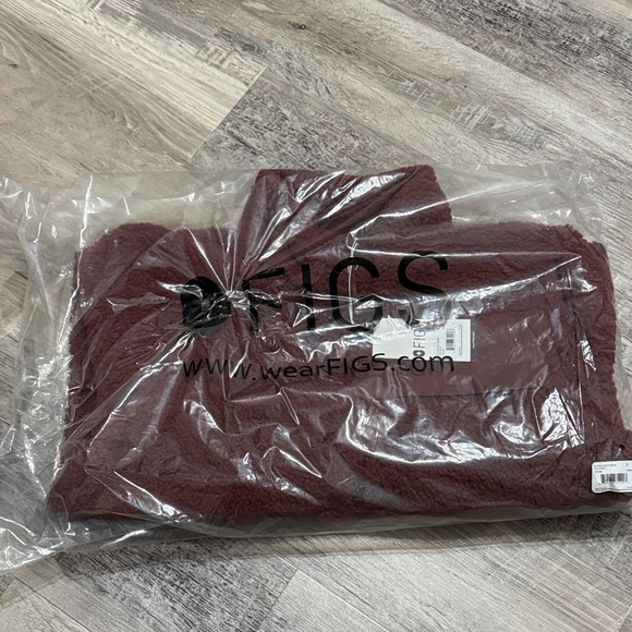 Figs fleece bomber jacket walnut small